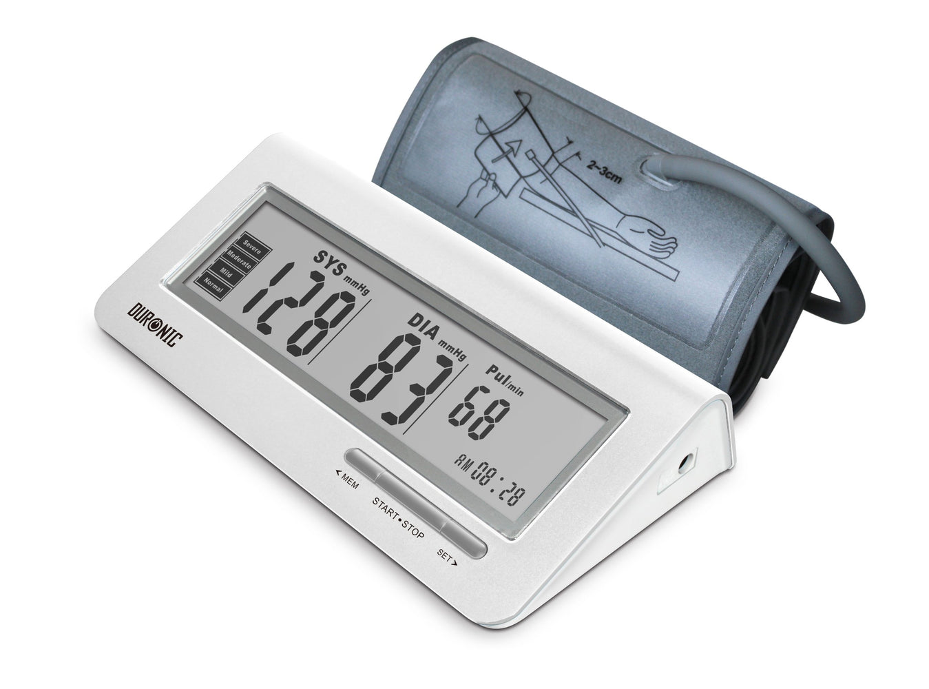Duronic BPM400 Misuratore di pressione sanguigna da braccio automatico manicotto 22-42 cm – Certificato medicalmente – Rilevatore digitale di pressione arteriosa aritmia e battito cardiaco – Ampio display LCD