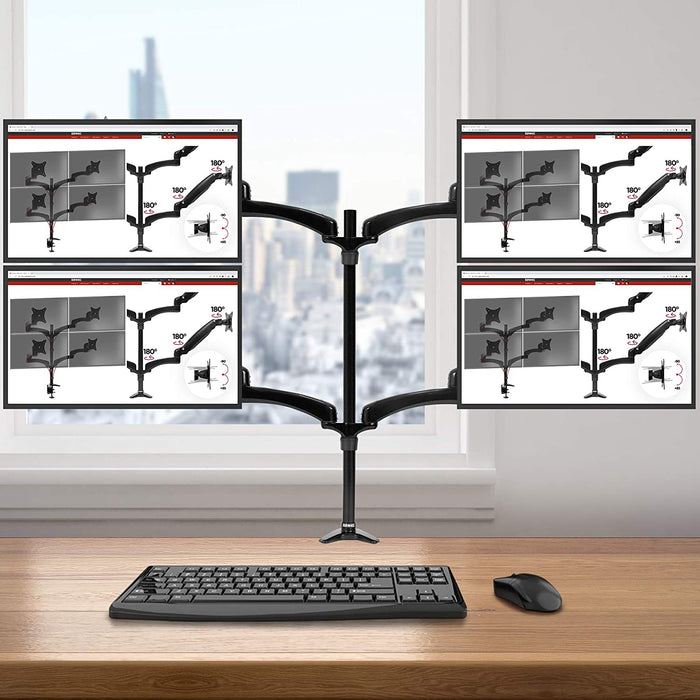 Supporto da Scrivania per Doppio Monitor 17-45'' con Molla Meccanica in Alluminio Supporto da Scrivania per Doppio Monitor 17-45'' con Molla Meccanica in Alluminio