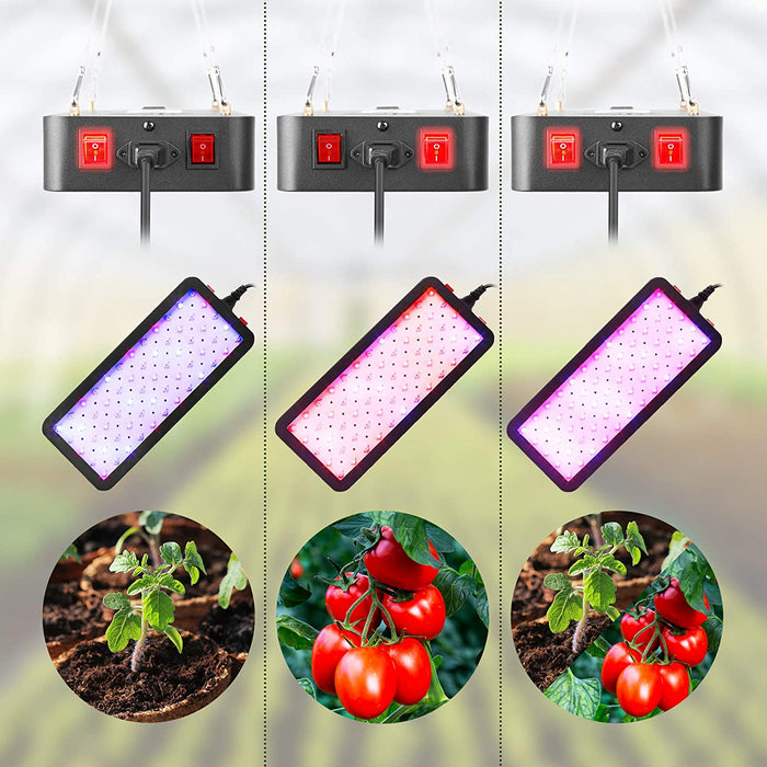 Duronic GLH60 Lampada da coltivazione a sospensione | Lampada per piante indoor 600 W | Lampada a spettro completo 60x LED: bianco, rosso e blu | 2 modalità: Veg & Bloom