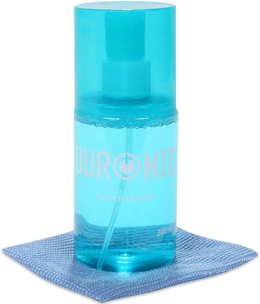 Duronic SCK101 Kit di pulizia - Flacone da 200ml con panno in microfibra - Detergente liquido PH neutro per monitor TV PC smartphone - Non lascia aloni o macchie