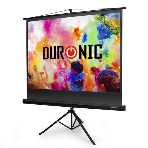 Duronic TPS86 /43 Schermo di proiezione 86” formato 4:3 / 175 X 131 cm - telo proiettore con piedistallo treppiede per videoproiettore Full HD 3D 4K - Home cinema home theater ufficio