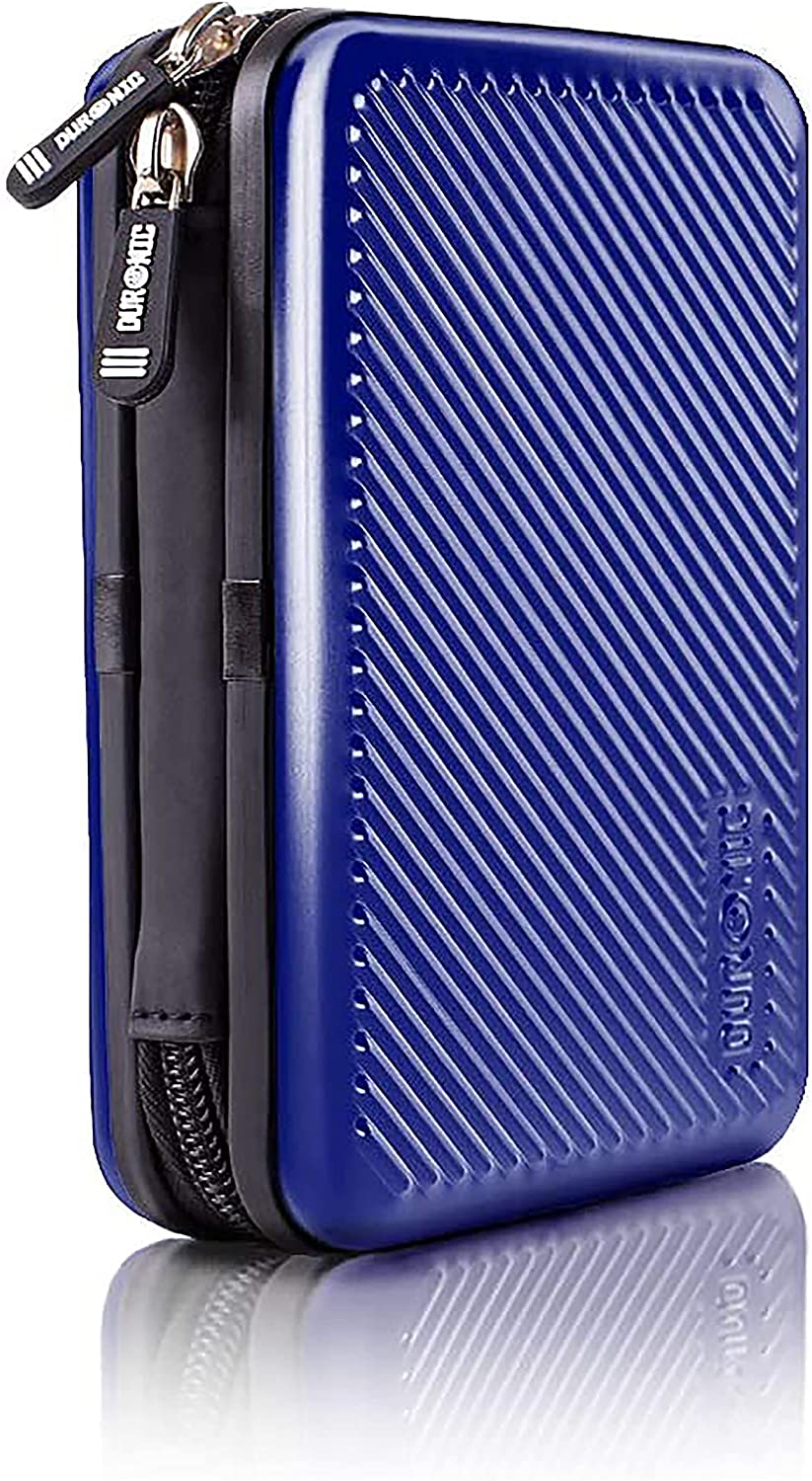 Duronic HDC3 BE Custodia rigida protettiva per disco rigido GPS carica batteria portatile | Borsa per dischi rigidi esterni 11 x 16 cm | Blu | Alluminio antiurto | Leggero e Compatto