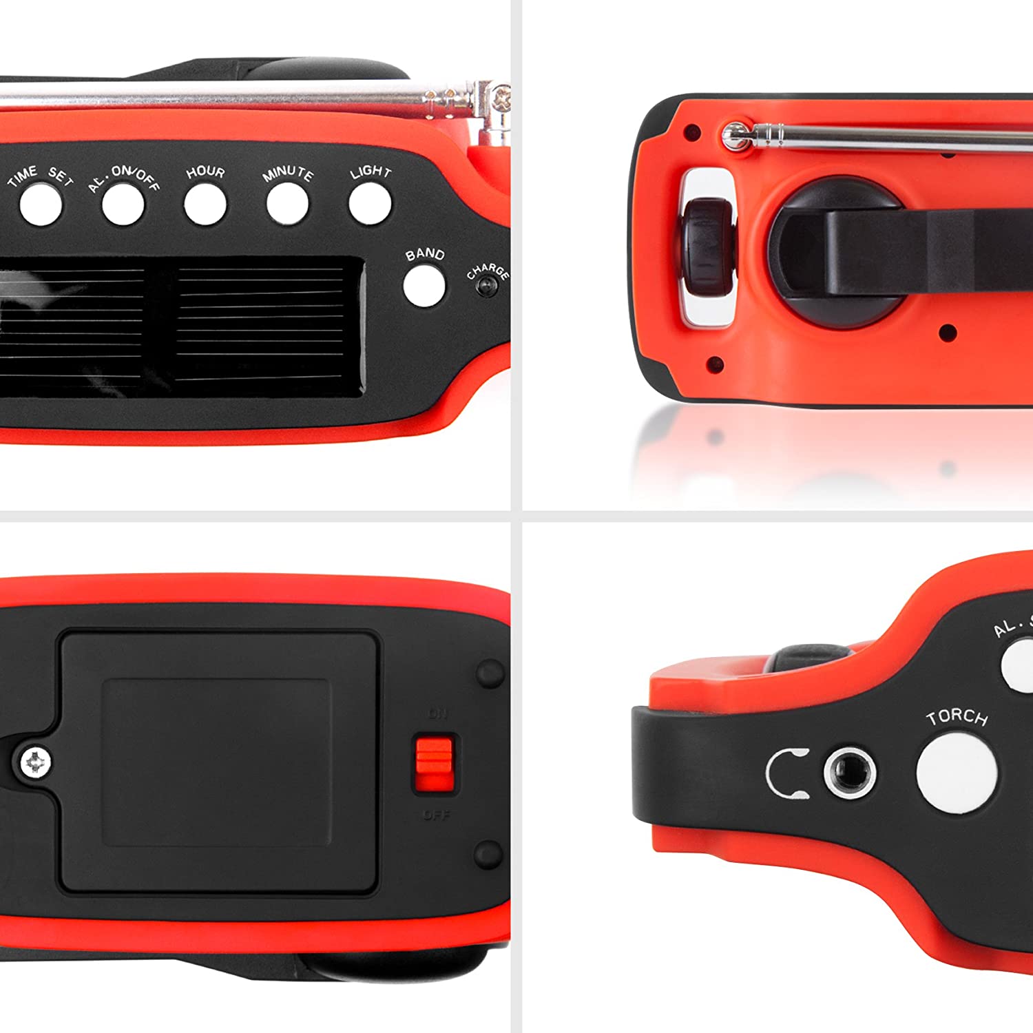 Duronic Apex Radio AM/FM – Ricarica solare, USB o dinamo – torcia – Jack per cuffie e funzione sveglia – Portatile con display digitale retroilluminato – ideale per uso d’emergenza, campeggio, escursioni