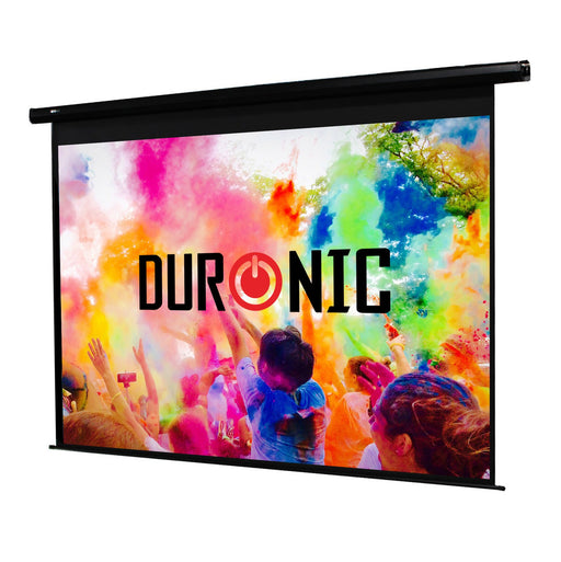 Duronic EPS92 /169 Schermo di proiezione 92” formato 16:9 / 203 X 114 cm telo proiettore motorizzata a sviluppo elettrico Fissaggio a muro o a soffitto Full HD 3D 4K - Home cinema home theater ufficio