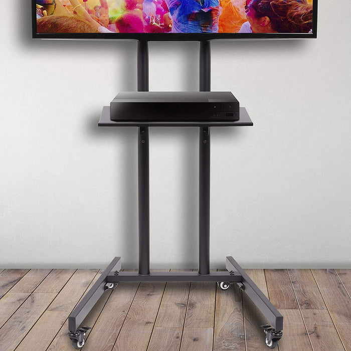 Duronic TVS5T1 Supporto mobile TV/Monitor LCD (37"-70") con trolley per presentazioni/riunioni Adatto per LCD 4K Plasma Led OLed TV 3D 37" 40" 42" 46" 50" 55" 60" 65" 70"