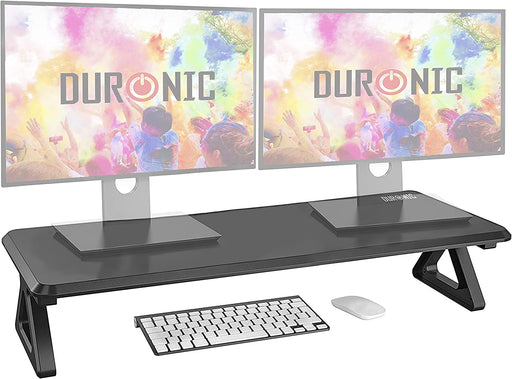 Duronic DM06-2 BK Supporto monitor scrivania dimensioni 81 x 30 cm - Supporto da tavolo altezza 15 cm per monitor e Laptop - Capacità 10kg - Mensola ergonomica per scrivania