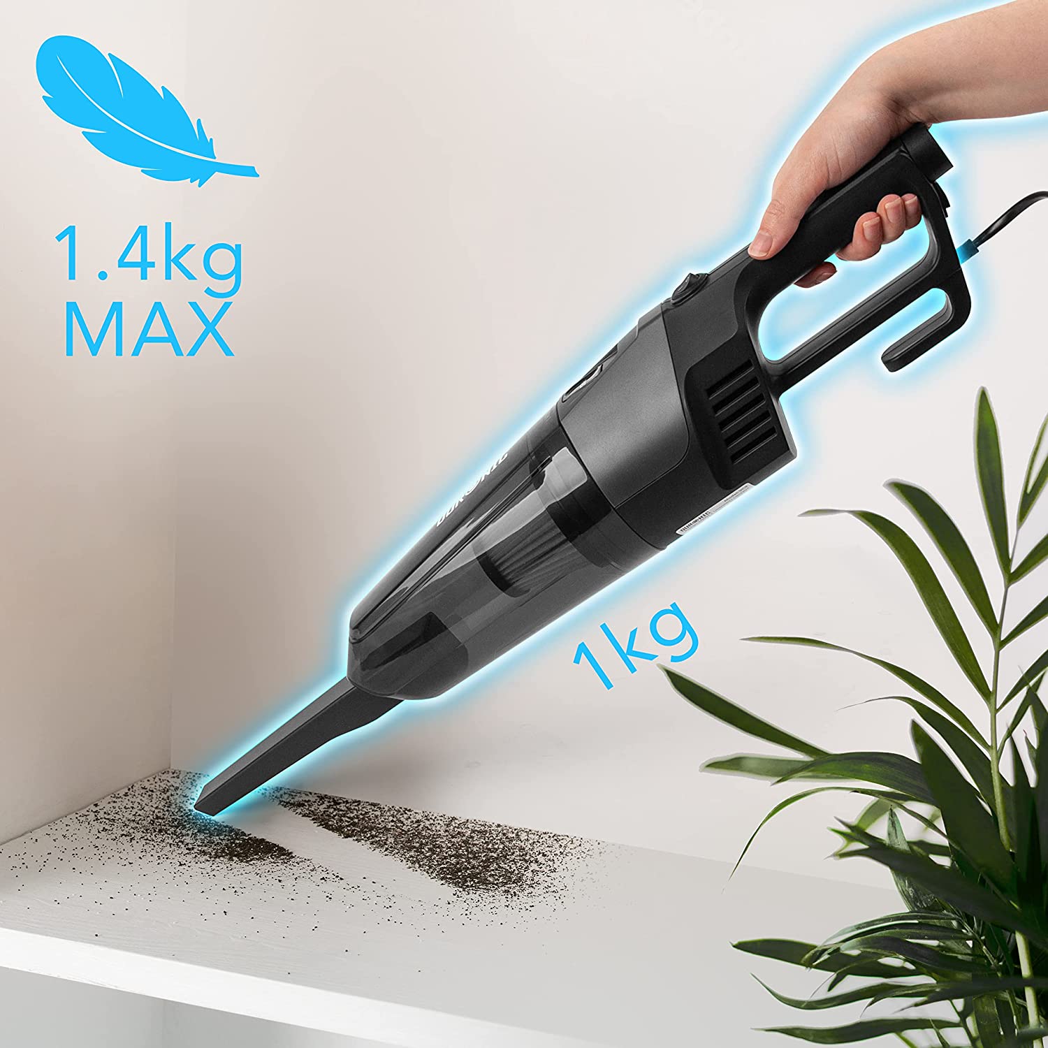 Duronic VC9 Scopa Elettrica 600W | Aspirapolvere verticale 2 in 1 senza sacco | Aspirapolvere e aspirabriciole con 2 filtri HEPA | Accessori inclusi | Ideale per ufficio e casa | Leggera