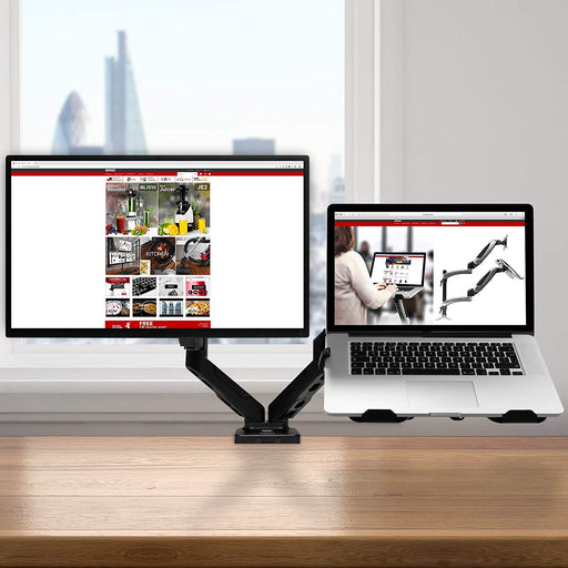 Duronic DMDCL1X1 Supporto monitor da scrivania con morsetto e piattaforma per PC portatile  Braccio porta monitor Regolazione omnidirezionale - Compatibile con schermi TV per VESA standard