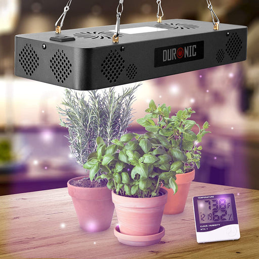 Duronic GLH60 Lampada da coltivazione a sospensione - Lampada per piante indoor 600 W - Lampada a spettro completo 60x LED: bianco, rosso e blu - 2 modalità: Veg & Bloom