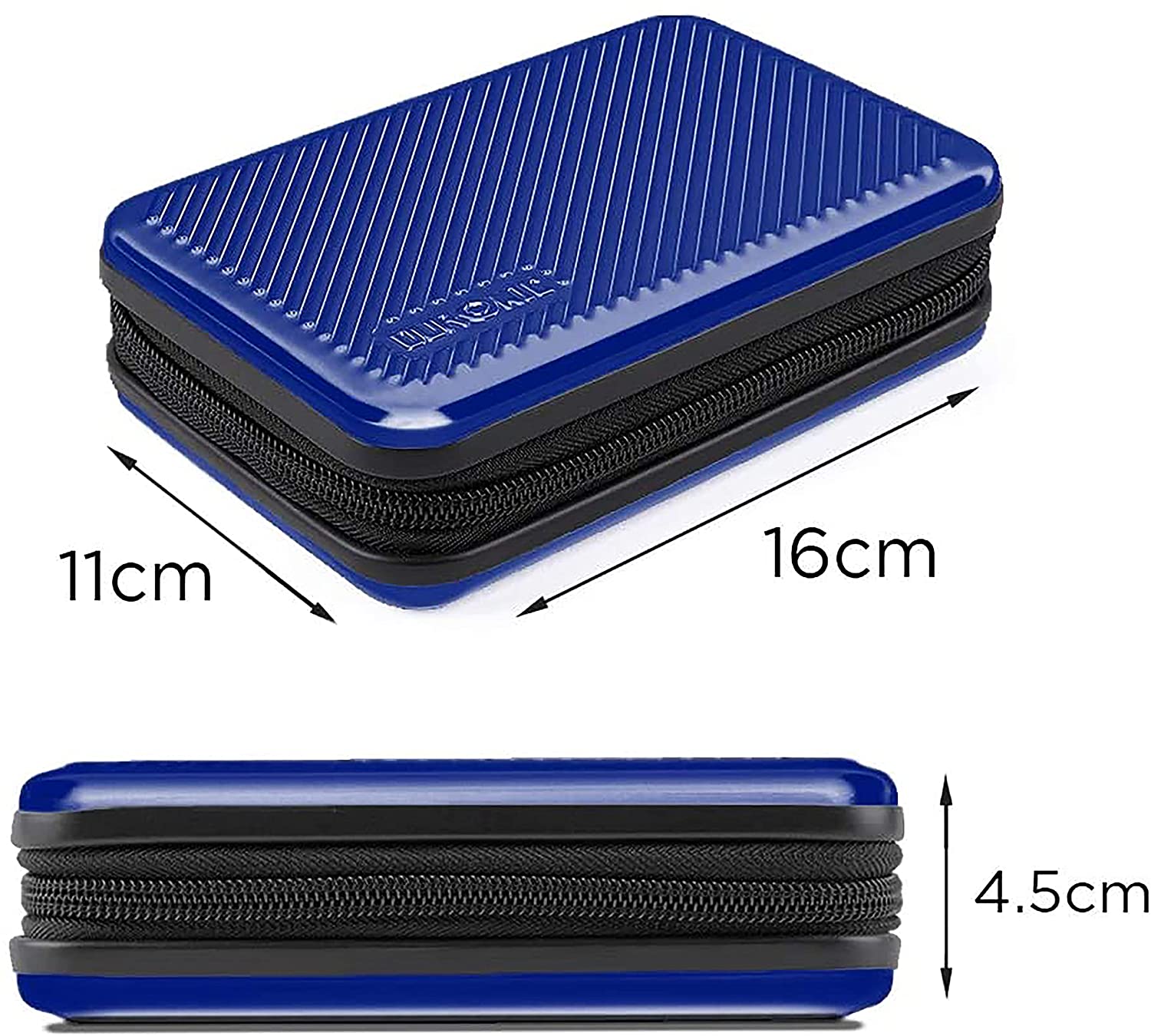 Duronic HDC3 BE Custodia rigida protettiva per disco rigido GPS carica batteria portatile | Borsa per dischi rigidi esterni 11 x 16 cm | Blu | Alluminio antiurto | Leggero e Compatto
