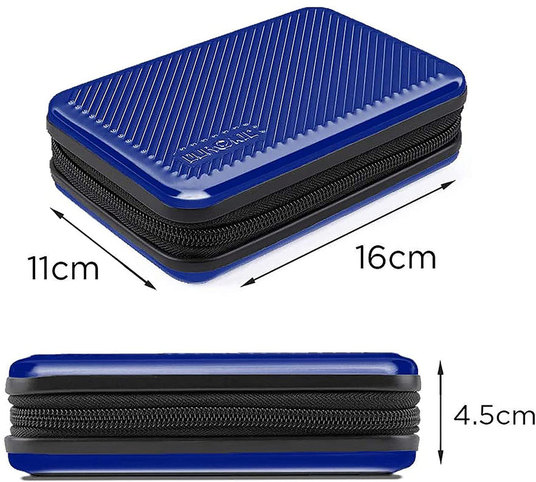 Duronic HDC3 Blu Custodia Hard Disk esterno - Custodia in alluminio portatile per hard disk esterno e cavi - Leggero e protettivo - Adatto per Western Toshiba Buffalo Hitachi Seagate Samsung