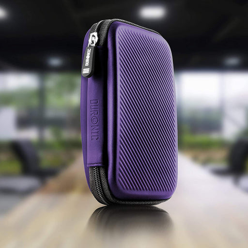 Duronic HDC2 VT Custodia per Hard Disk esterno | Compatibile con tutti i hard disk | Custodia portatile con scomparto per cavo renitente e leggero | Borsa protettiva antiurto | Viola