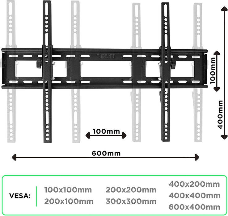 Duronic TVB123M Supporto TV da parete per TV da 32 a 60 portata 40 kg con funzione antifurto | Per schermi con VESA MAX 600 x 400 mm | Barra sicurezza da parete per TV o monitor