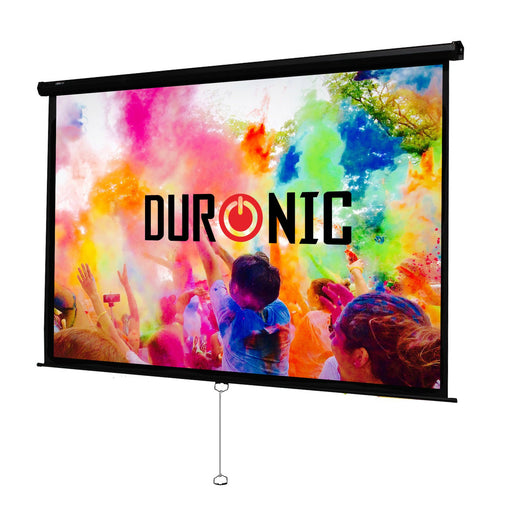 Duronic MPS60 WE 16/9 Schermo di proiezione 60” formato 16:9/133 x 75 cm telo da proiezione a sviluppo manuale - Fissaggio a muro o a soffitto - Full HD 3D 4K - Home cinema home theater ufficio