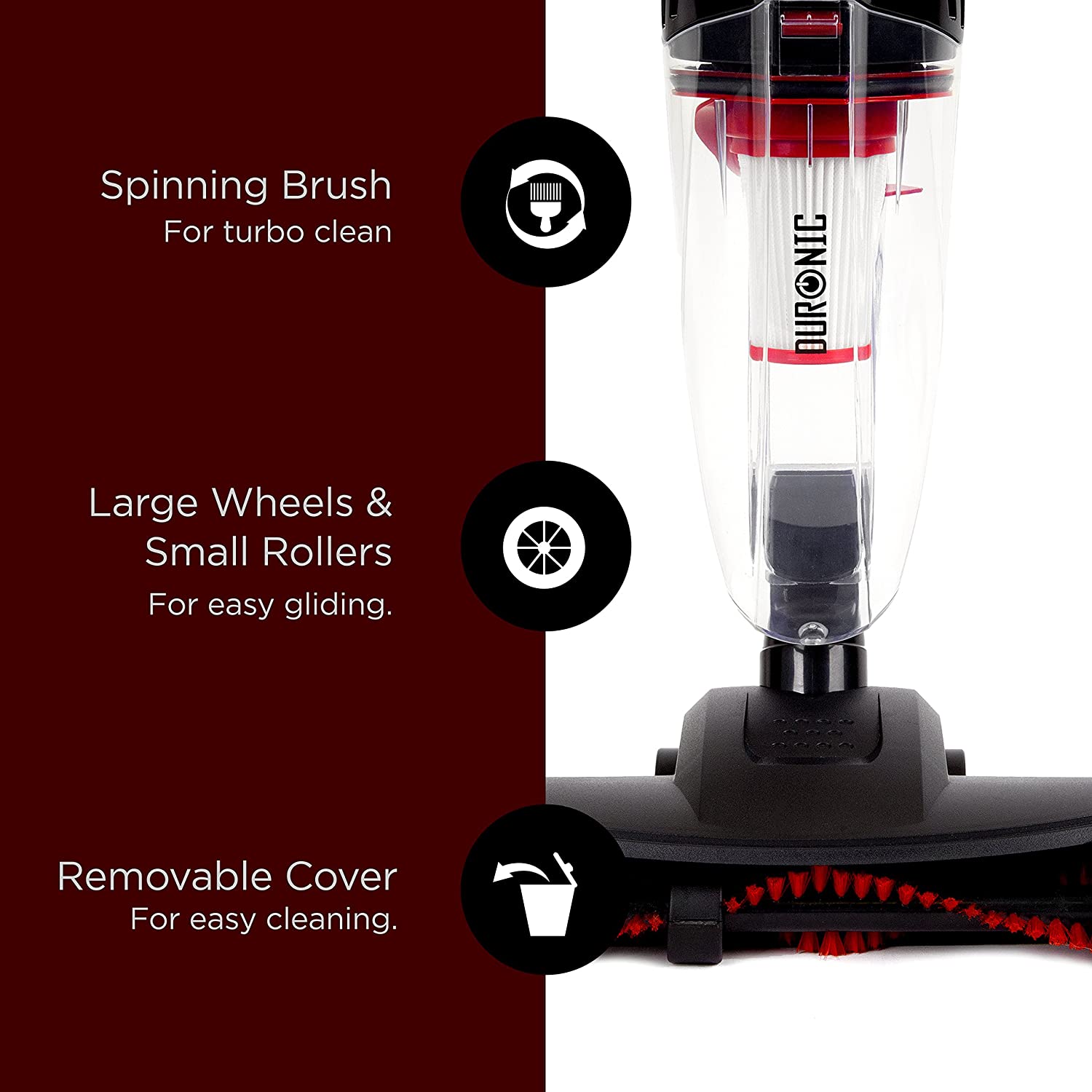 Duronic Turbo Brush VC8TB Spazzola extra per aspirapolvere Duronic VC8 - Spazzola per tappeti per ampliare e migliorare le prestazioni della scopa elettrica