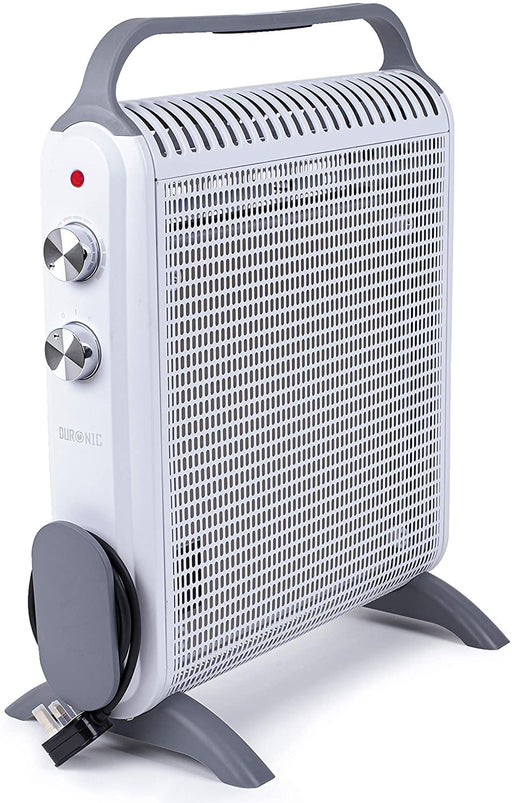Duronic HV180 Stufa elettrica con pannelli in mica 1800W  Termoconvettore con termostato integrato  2 funzioni di riscaldamento  Calorifero Micatermico - Radiante portatile leggero  Senza olio