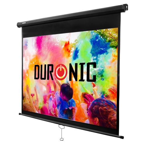 Duronic MPS70 /43 Schermo di proiezione 70” formato 4:3 / 107.5 X 142.5 cm telo proiettore telo da proiezione a sviluppo manuale - Fissaggio a muro o a soffitto - Full HD 3D 4K - Home cinema home theater ufficio