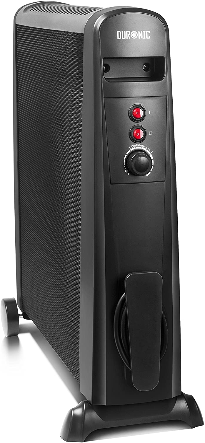 Duronic HV101 Stufa elettrica con pannelli in mica 2500 W  Termoconvettore con termostato integrato  3 funzioni di riscaldamento - Riscaldatore Micatermico a basso consumo - Riscaldamento rapido