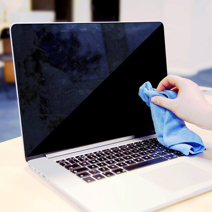 Duronic SCK102 Kit di pulizia per schermi detergente liquido PH neutro per monitor TV PC smartphone – 2 flaconi da 200ml con panno in microfibra - non lascia aloni o macchie