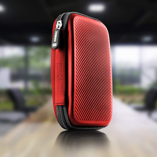 Duronic HDC2 RD Custodia per Hard Disk esterno | Compatibile con tutti i hard disk | Custodia portatile con scomparto per cavo renitente e leggero | Borsa protettiva antiurto | Rosso