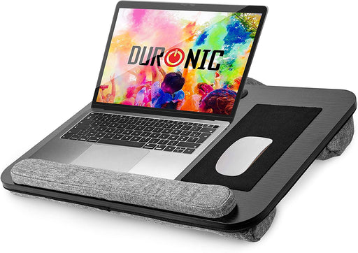 Duronic DML433 Supporto Laptop con imbottitura | Piattaforma Tablet con cuscino e maniglia integrata | Scrivania portatile | Vassoio ergonomico per letto, divano e auto