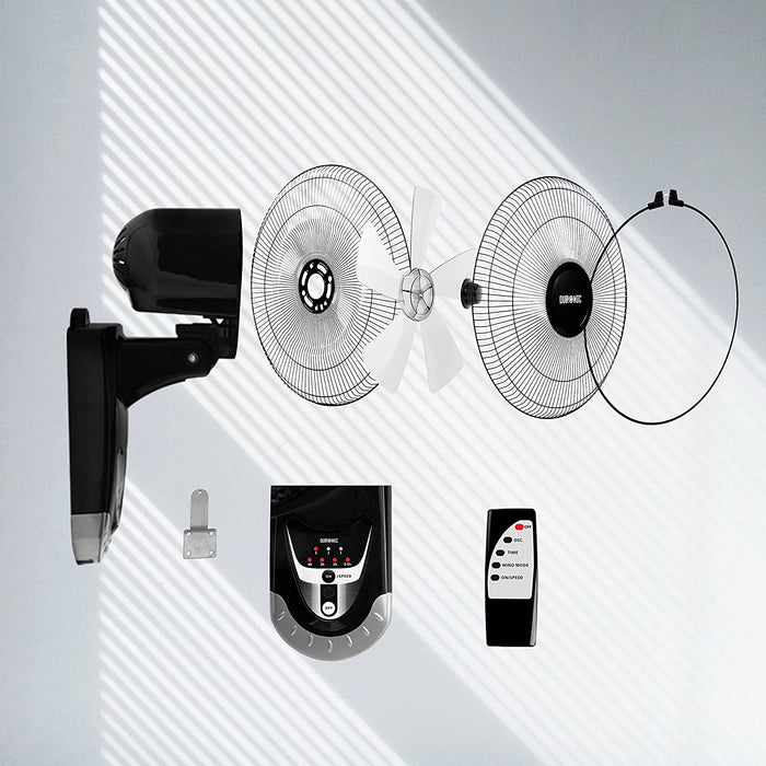 Ventilatore da parete con telecomando e timer 3 pale Ø 40cm