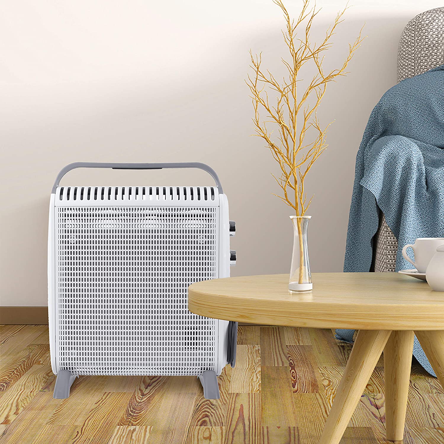 Duronic HV180 Stufa elettrica con pannelli in mica 1800W, Termoconvettore con termostato integrato, 2 funzioni di riscaldamento, Calorifero Micatermico - Radiante portatile leggero, Senza olio