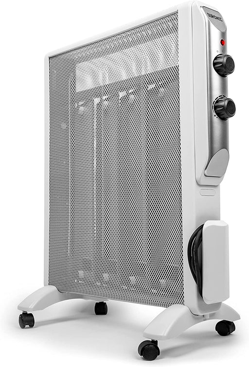 Duronic HV220 WE Stufa elettrica con pannelli in mica 2000 W – Termoconvettore con termostato integrato – 2 funzioni di riscaldamento - Riscaldatore Micatermico a basso consumo - Riscaldamento bianco