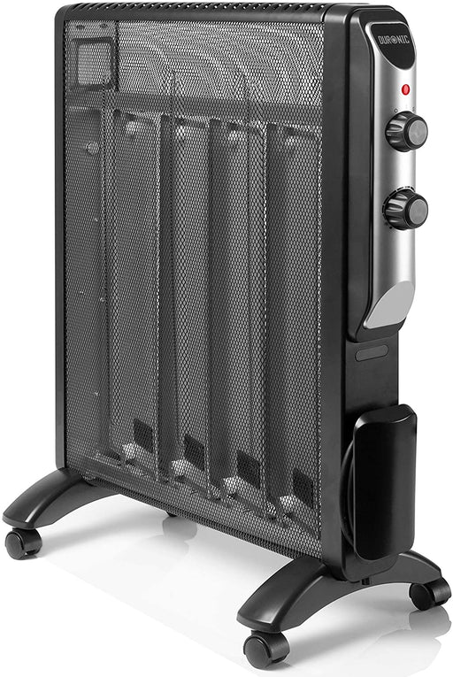 Duronic HV220 BK Stufa elettrica con pannelli in mica 2000 W  Termoconvettore con termostato integrato  2 funzioni di riscaldamento - Riscaldatore Micatermico a basso consumo - Riscaldamento rapido