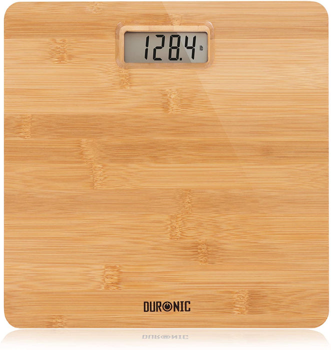 Duronic BS503 Bilancia da bagno con design elegante in bambù, accensione automatica.