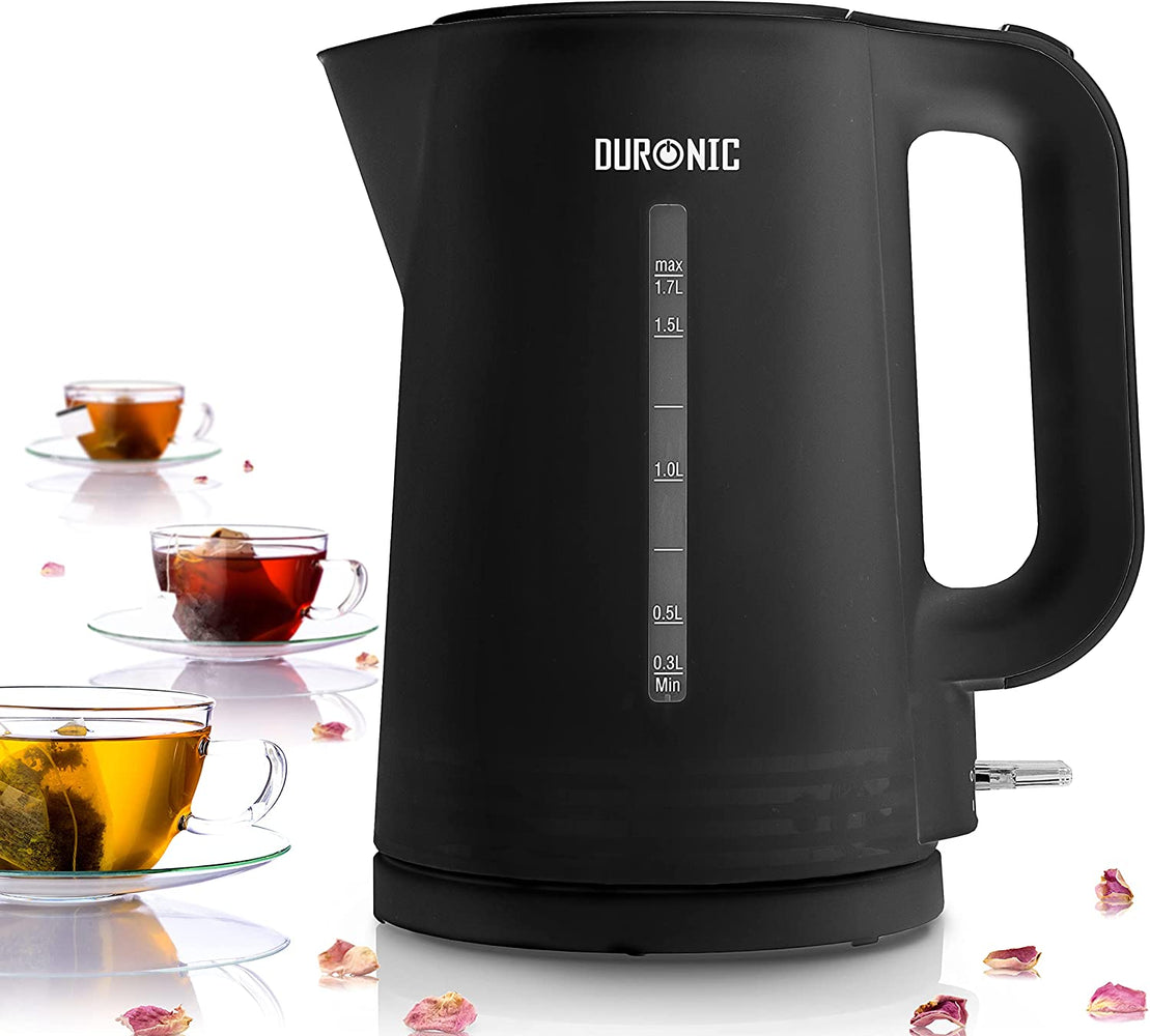 Duronic EK17 BK Bollitore Elettrico da 2200W con capacità di 1,7L per bollire rapidamente l'acqua.