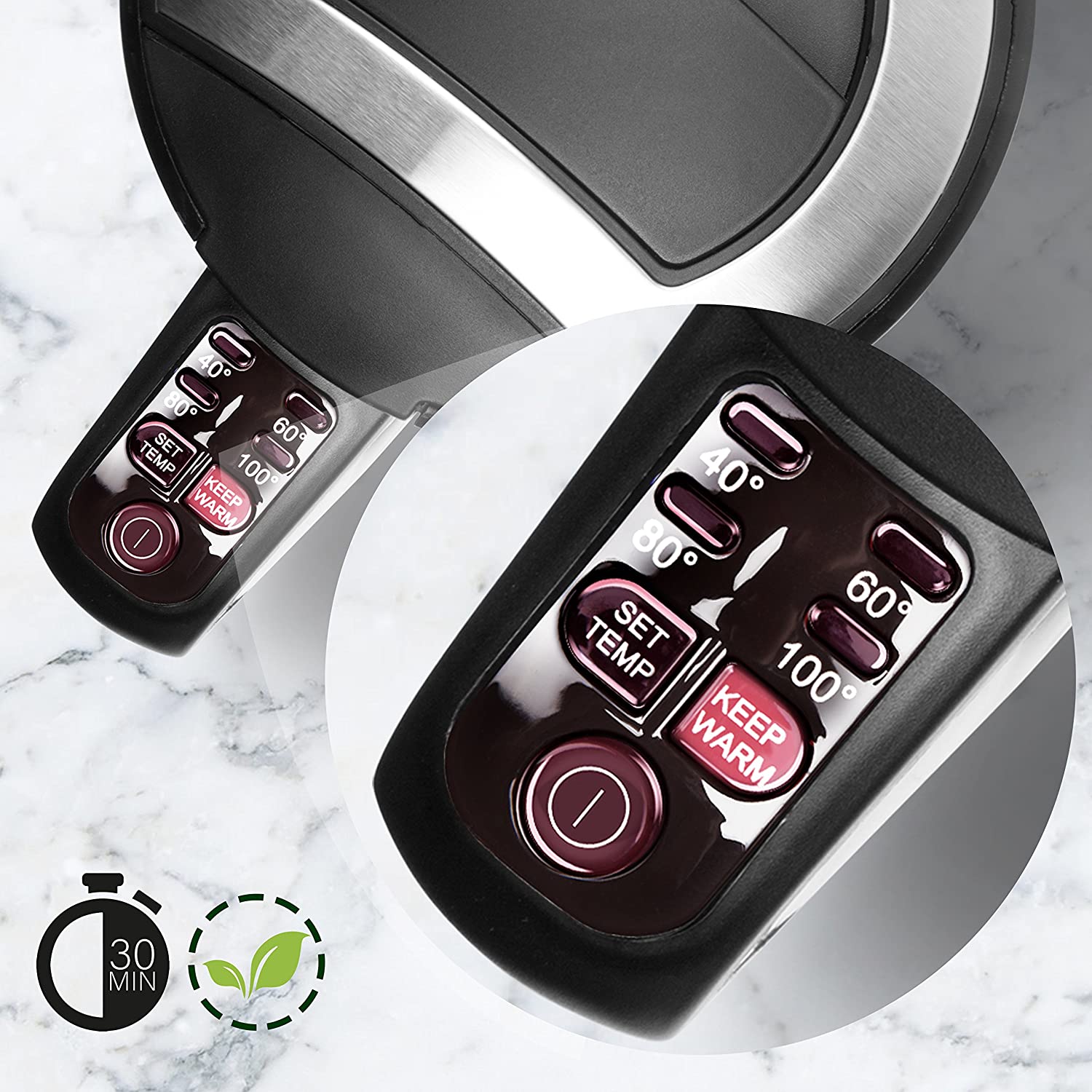 Duronic EK30 BK Bollitore 1,5L con funzione ECO attivabile con un semplice click