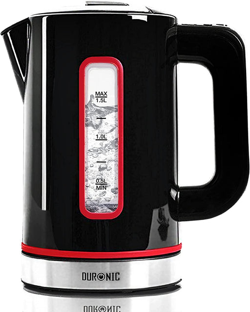 Duronic EK30 BK Bollitore Elettrico 3000W da 1,5L con temperatura regolabile e funzione mantenimento temperatura