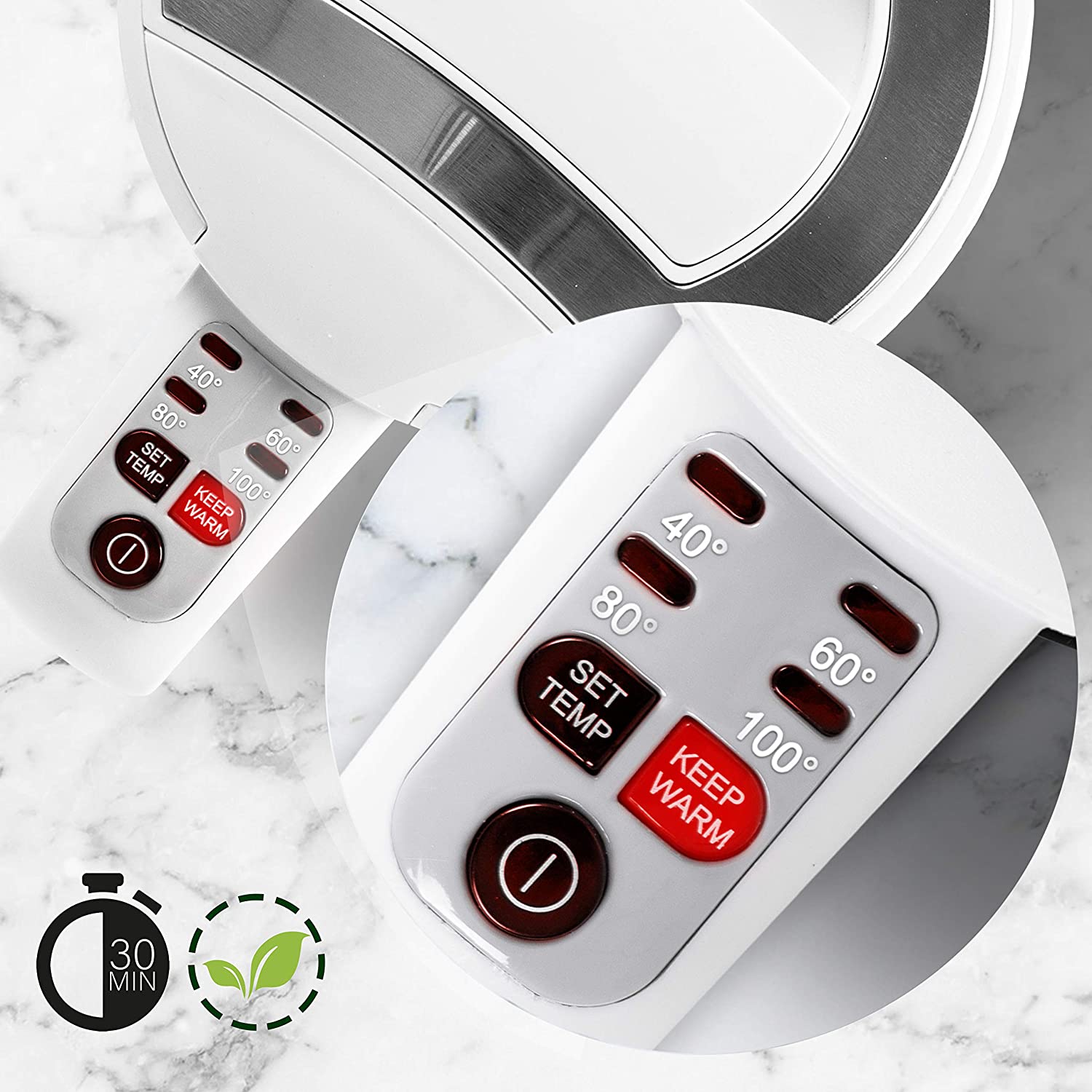 Duronic EK30 WE Bollitore 3000W con temperatura regolabile in base al tipo di preparazione