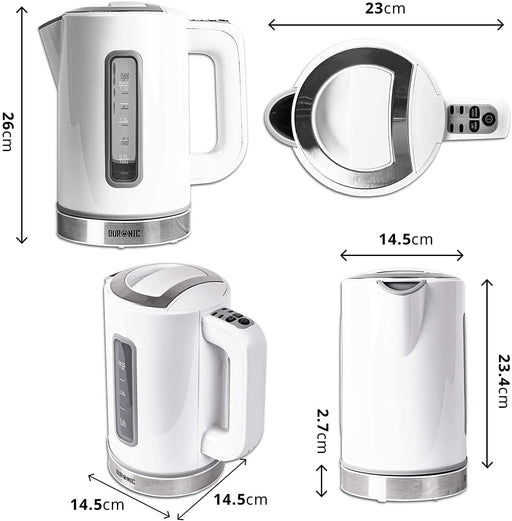Duronic EK30 WE Bollitore Elettrico compatto, ideale per ottimizzare lo spazio in cucina