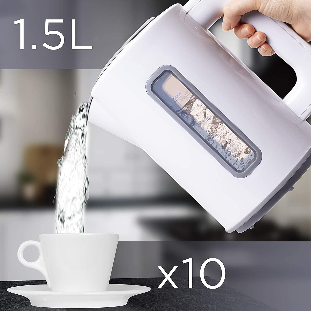 Duronic EK30 WE Bollitore Elettrico con capacità di 1,5L per preparare diverse bevande