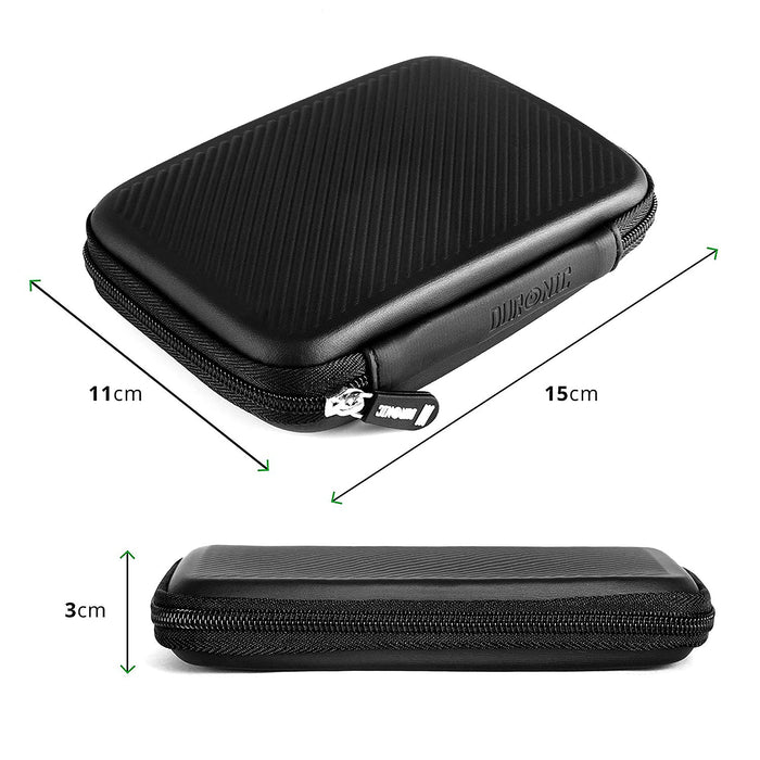 Duronic HDC2 BK Custodia per Hard Disk con misure specifiche e dimensioni dettagliate per una perfetta compatibilità.