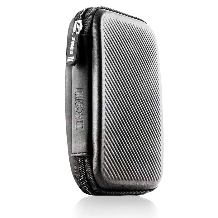 Duronic HDC2 Custodia rigida portatile per hard disk esterni e accessori con interno protettivo.
