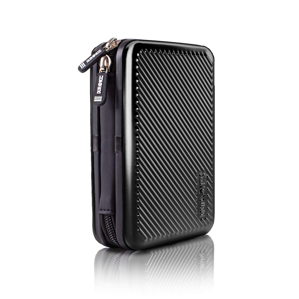 Duronic HDC3 Custodia rigida portatile per hard disk esterni e accessori con interno protettivo.