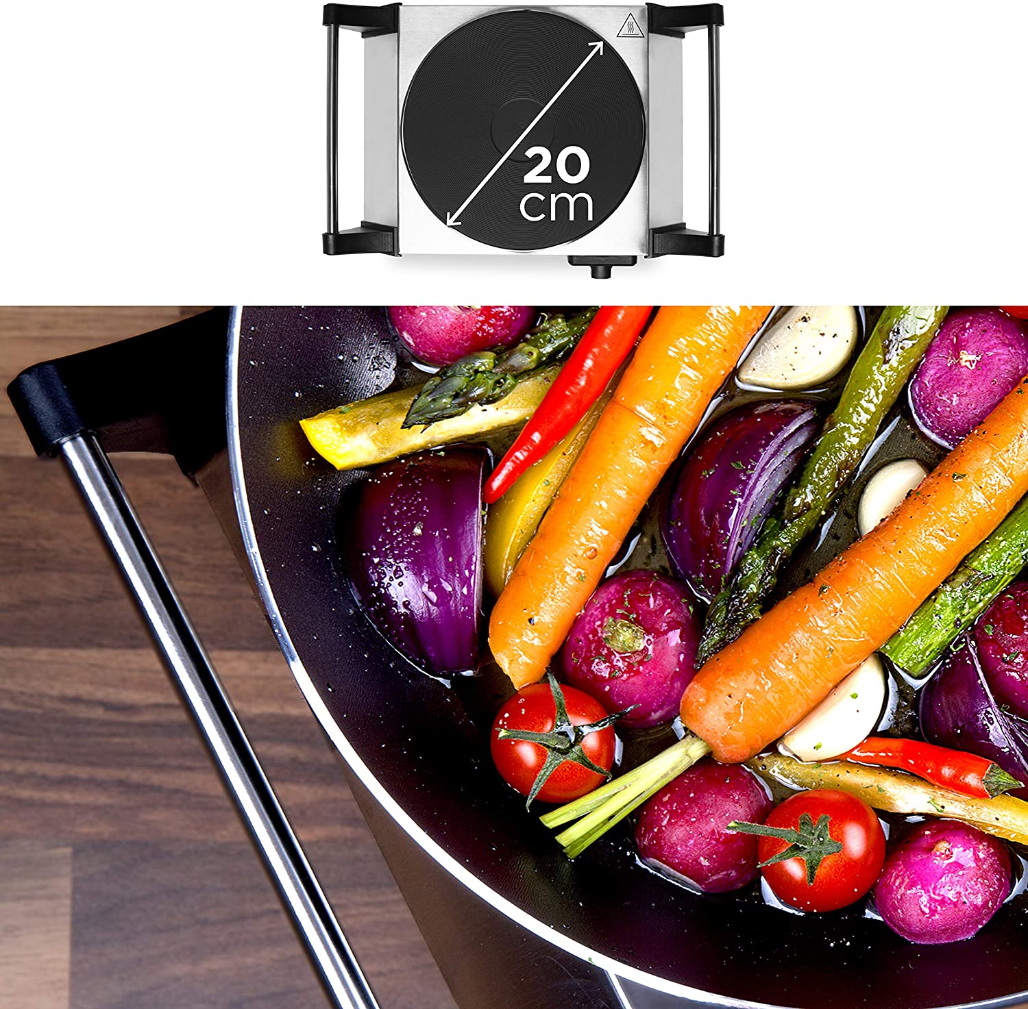 Duronic HP1 SS Piastra Elettrica con dimensioni della griglia per cucinare carne, pesce e verdure con facilità.