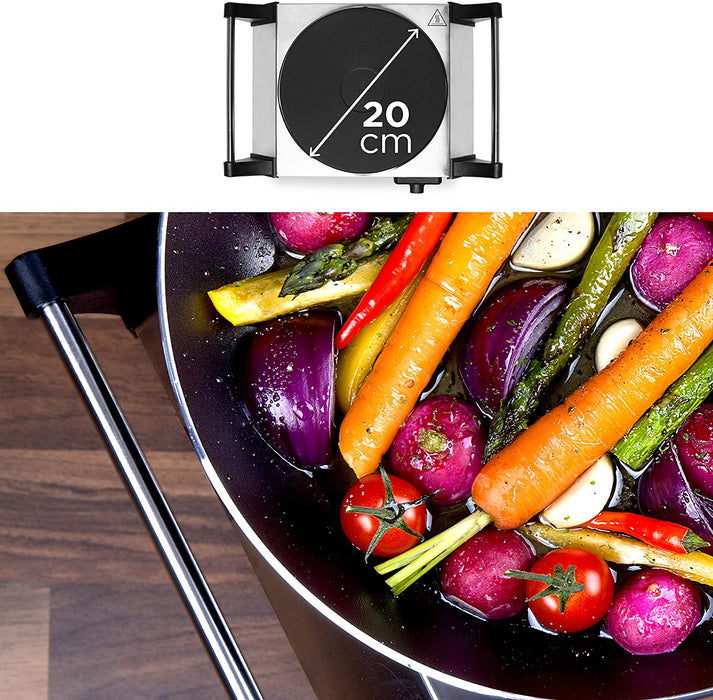 Duronic HP1 SS Piastra Elettrica con dimensioni della griglia per cucinare carne, pesce e verdure con facilità.