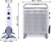 Duronic HV180 Dimensioni specifiche del termoventilatore compatto per un facile posizionamento.