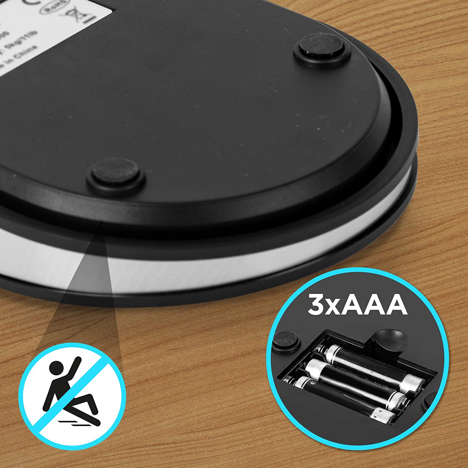 Duronic KS5000 Bilancia da cucina digitale alimentata da 3 batterie per un utilizzo pratico senza cavi.