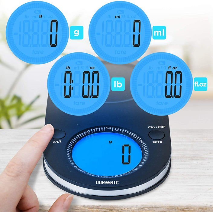 Duronic KS5000 Bilancia da cucina digitale con diverse unità di misura selezionabili.