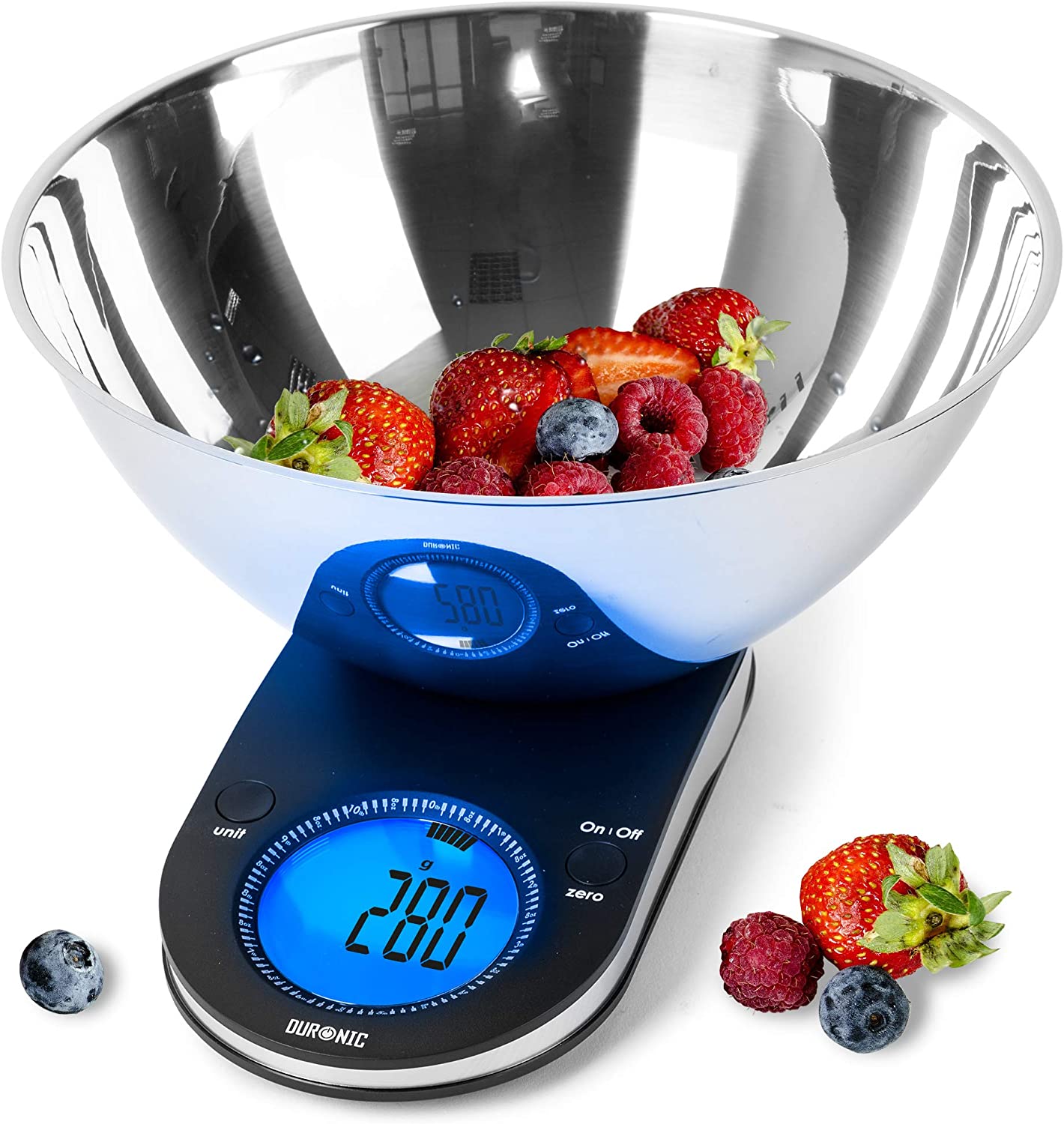 Duronic KS5000 Bilancia da cucina digitale elettronica compatta per pesare ingredienti e alimenti.