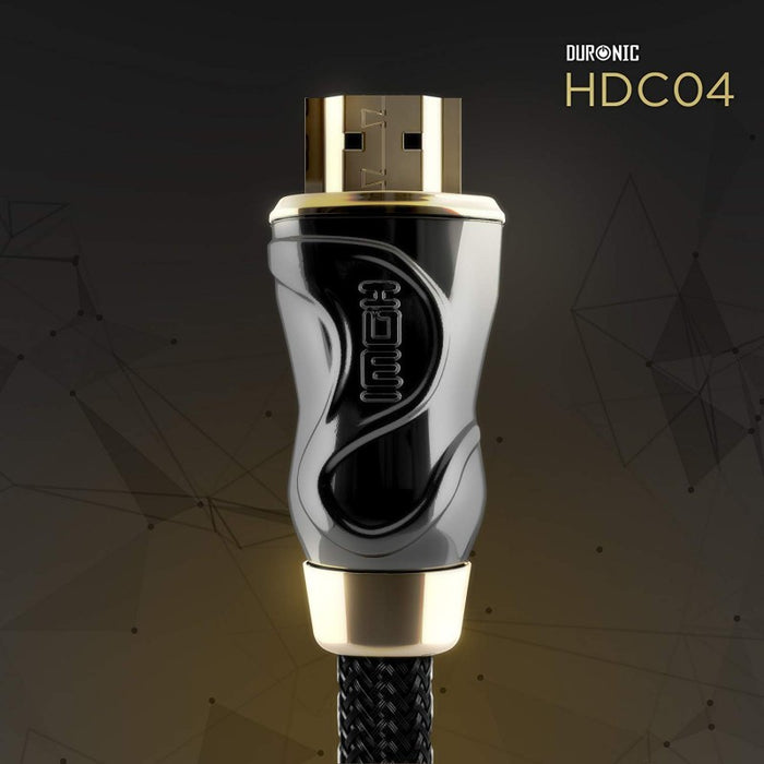 Duronic HDC04 /1.5m - Cavo HDMI schermato di ultima generazione V2.0 - 1.5 metri - connettori placcati oro 24k inclinabili e rotanti  - Consente la trasmissione di segnale full HD 1080p 4K 2160p compatibilità ethernet
