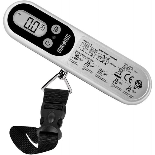 Duronic LS1014 Bilancia digitale pesa valigia - Pesa bagaglio da viaggio fino a 50kg - Cinghia e gancio resistenti - Batterie incluse - Compatto e portatile - Pesa trolley
