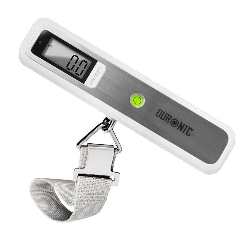 Duronic LS1019 Bilancia digitale pesa valigia - Pesa bagaglio da viaggio fino a 50kg - Cinghia e gancio resistenti - Batterie incluse - Compatto e portatile - Pesa trolley