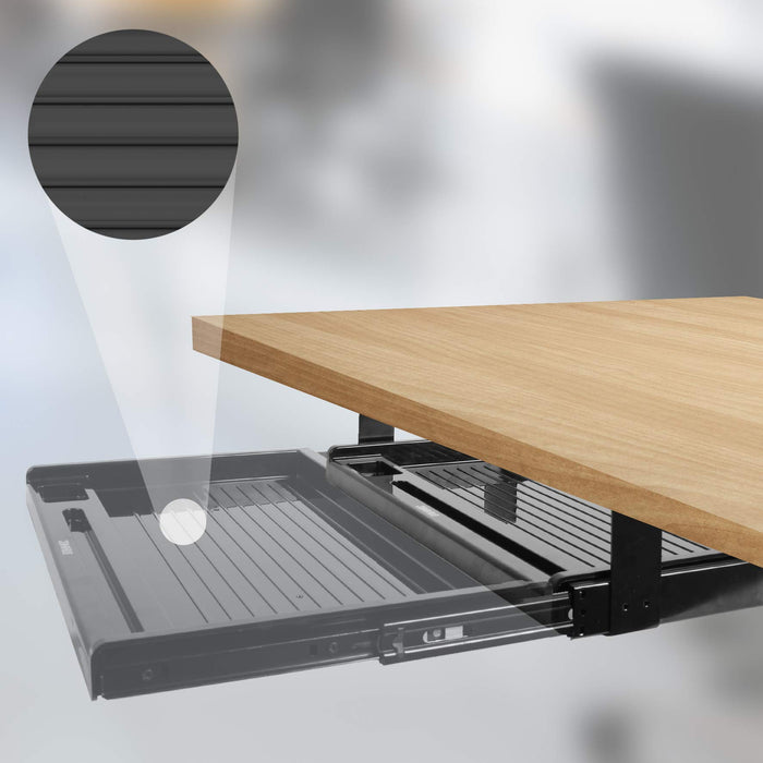 Duronic DKTSX2 Piattaforma per tastiera | Vassoio per tastiera e mouse | Supporto per tastiera | Soluzione ergonomica per scrivania e postazione da lavoro | Vassoio estraibile